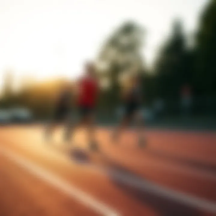 Varied walking speeds demonstrated on a track