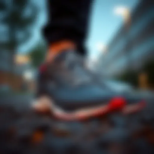 A stylish pair of athletic footwear emphasizing comfort and design