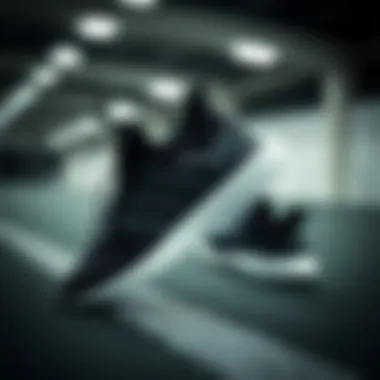 A pair of Adidas Cloudfoam shoes displayed in an athletic setting