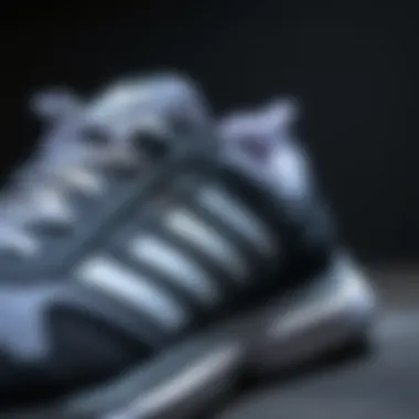 Close-up view of Adidas Falcon showcasing intricate design details