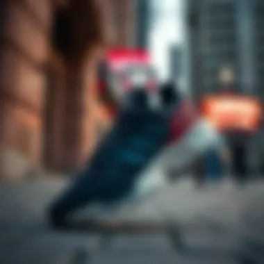 Adidas Falcon styled in a trendy urban environment