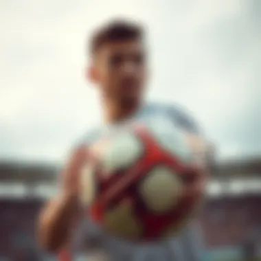 A soccer player showcasing an Adidas ball in action