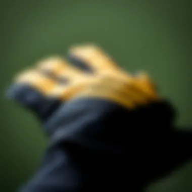 Detailed shot of the materials used in Adidas gloves, emphasizing quality and durability.