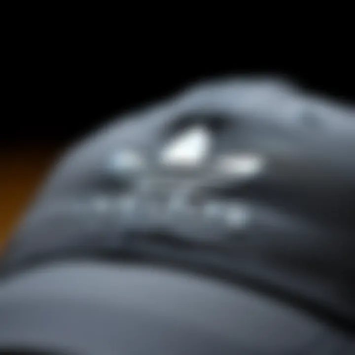 Close-up of Adidas cap featuring logo and fabric texture