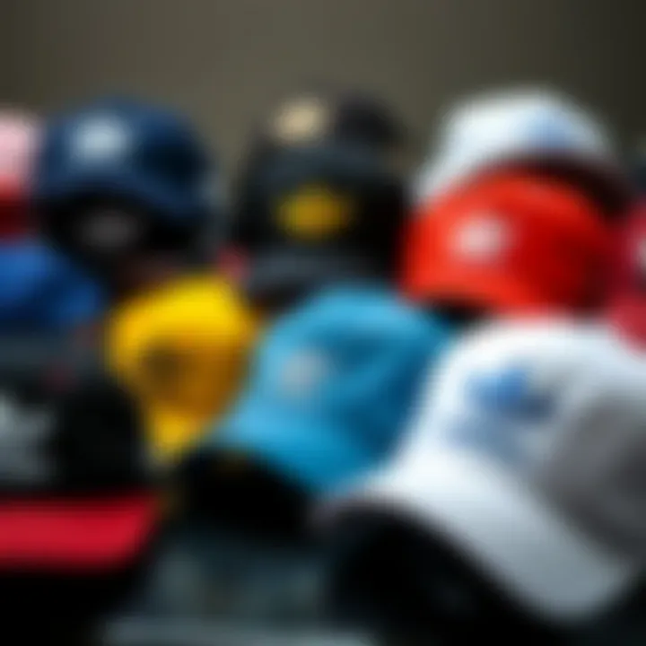 Various Adidas cap styles displayed together
