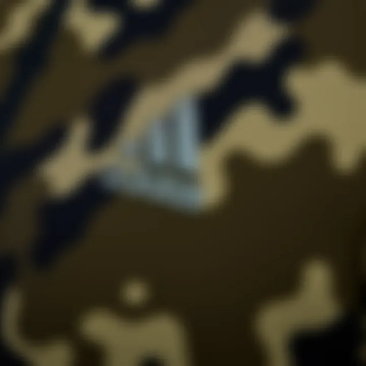 Close-up of camouflage fabric highlighting texture and design
