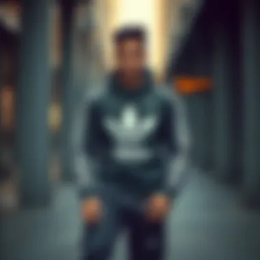 Stylish combination of camouflage gear with urban sports fashion