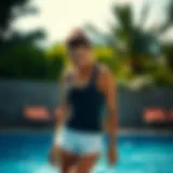 Elegant swimwear design showcasing flexibility and style