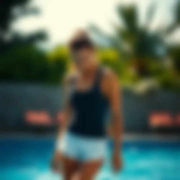 Elegant swimwear design showcasing flexibility and style