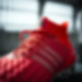 Close-up view of the innovative design of Adidas Predator Edge.3 football boots highlighting the unique texture.