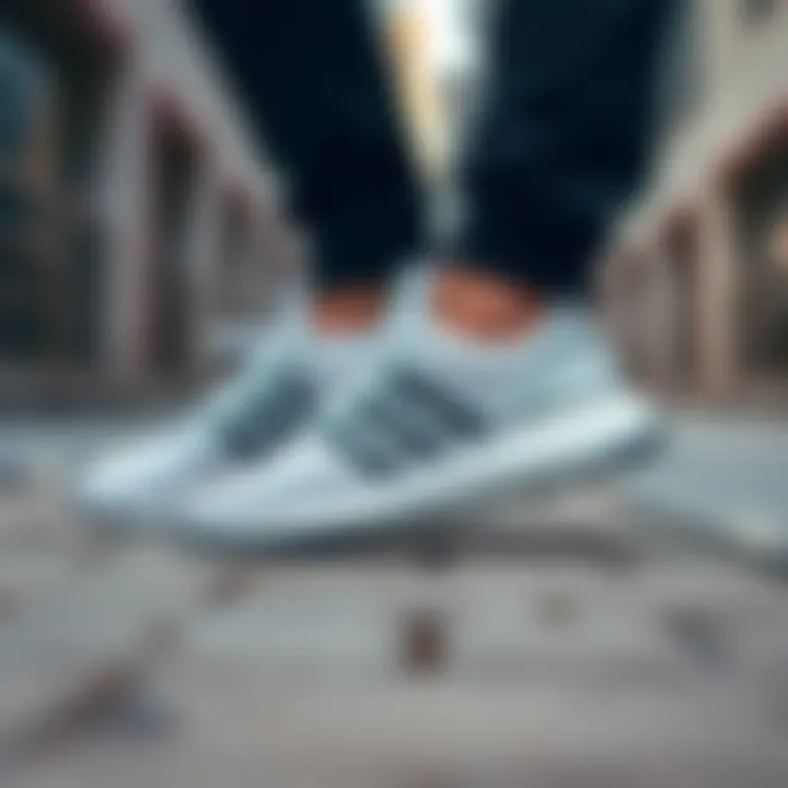 Adidas running shoes in an urban setting