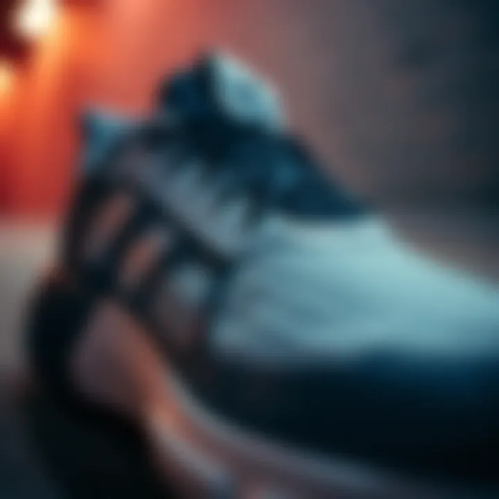 Close-up of Adidas shoe technology and cushioning