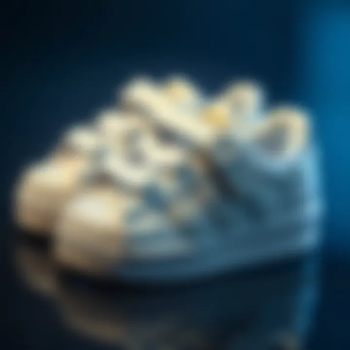 Close-up of Adidas Superstar baby shoes materials and craftsmanship