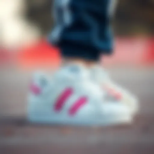 Adidas Superstar children's shoes showcasing design elements