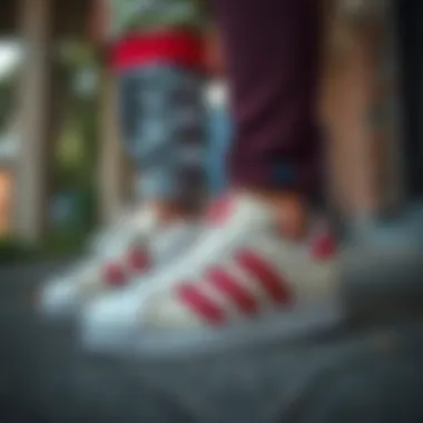 Fashionable kids wearing Adidas Superstar shoes in a casual setting