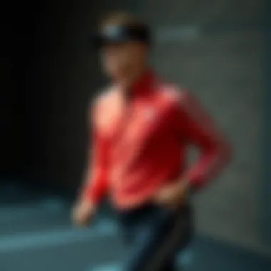 Athlete in motion wearing Adidas zip-up top during workout