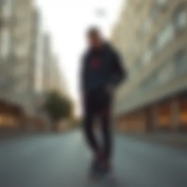 Fashion-forward outfit featuring Air Jordan sweatpants in an urban setting