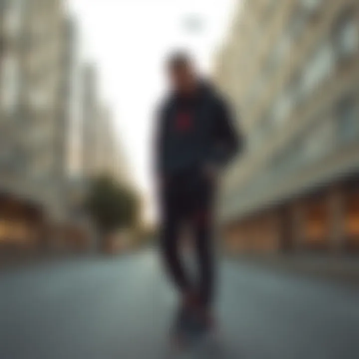 Fashion-forward outfit featuring Air Jordan sweatpants in an urban setting