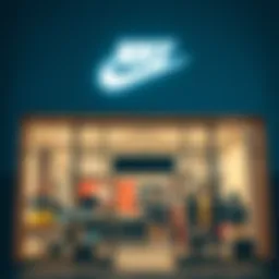 Nike logo displayed prominently at an outlet store entrance