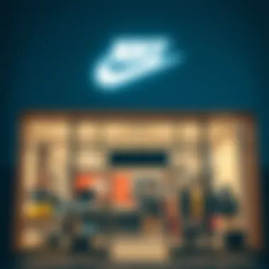 Nike logo displayed prominently at an outlet store entrance