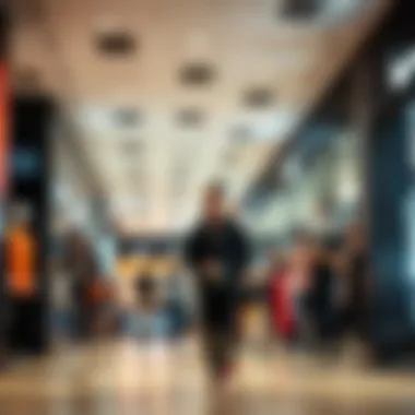 Interior view of a busy Nike outlet showcasing shoppers