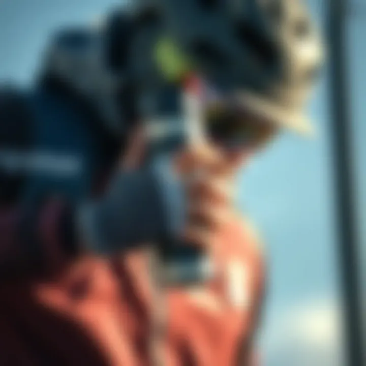 Athlete using a thermos during outdoor activity