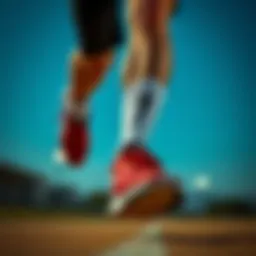 Dynamic athlete showcasing performance in sports footwear