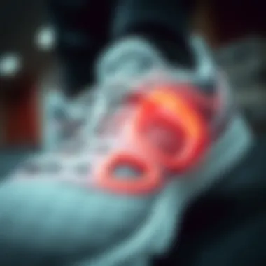 Close-up of sports shoe features highlighting comfort and support