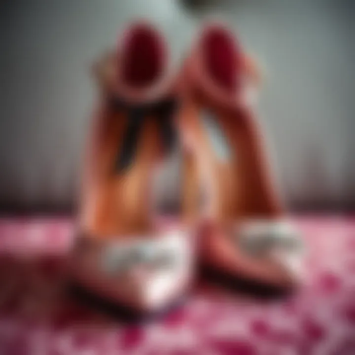 Elegant shoes arranged for a special event