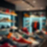 Diverse selection of stylish shoes displayed in a boutique