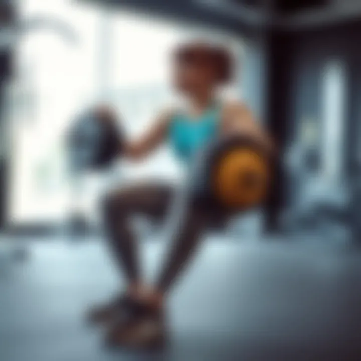 Illustration of a person performing squats for leg strength