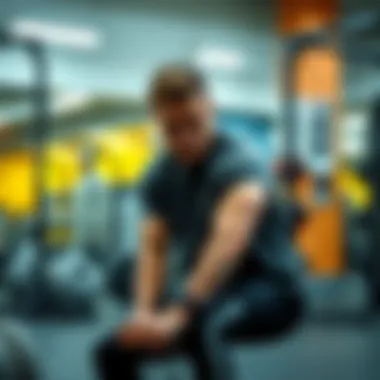 A focused individual during leg training session