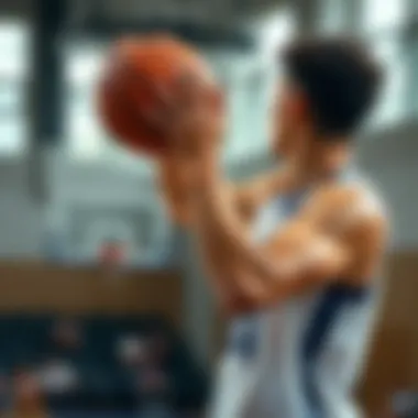 Player executing a shooting technique