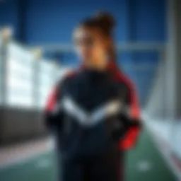 Stylish women's tracksuit showcasing modern design elements