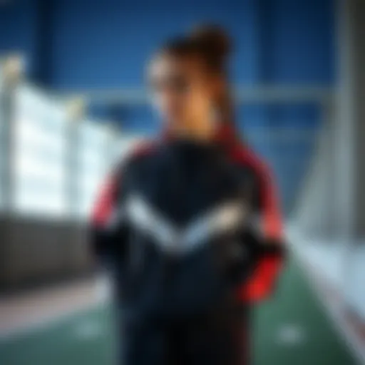 Stylish women's tracksuit showcasing modern design elements