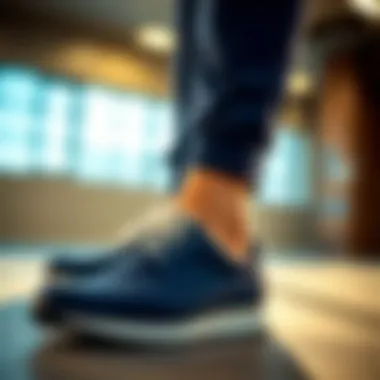 Elegant navy blue shoes showcasing modern design