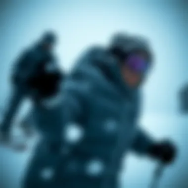 Person enjoying winter sports while wearing a down jacket