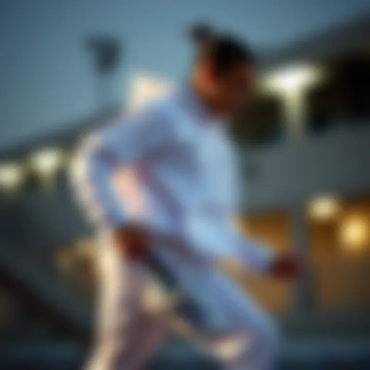 Performance Meets Style in White Adidas Dynamic athlete showcasing performance in Adidas gear