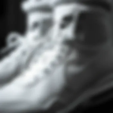 Close-up of white Nike shoes highlighting comfort and performance features.