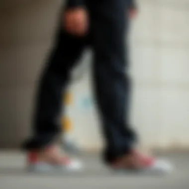 A fashionable individual showcasing a trendy canvas shoe outfit