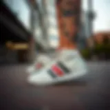 Stylish ankle shoes in urban setting