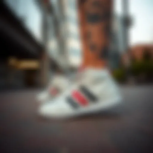 Stylish ankle shoes in urban setting