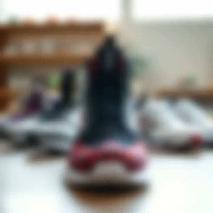 A variety of ankle shoe styles displayed