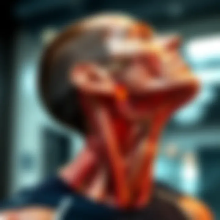 Illustration highlighting neck anatomy