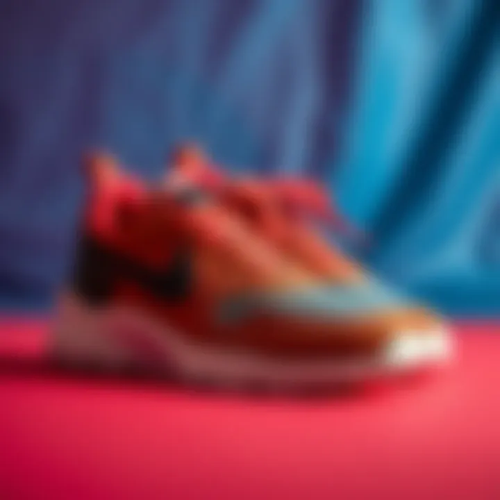 Casual sneakers on a vibrant background