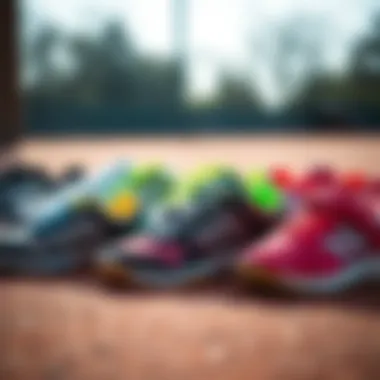 Selection of various children's tennis shoes