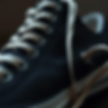 Close-up of Chuck 70 Converse black detailing and craftsmanship