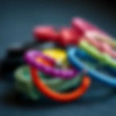 An array of colorful sports bracelets representing diversity in style.