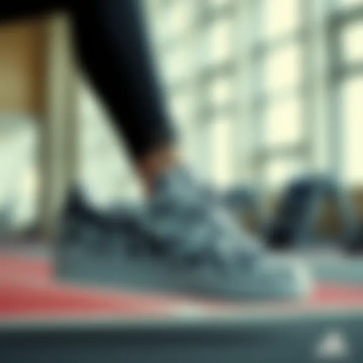 Adidas Superstar in Action Athlete wearing patterned Adidas Superstar during a workout