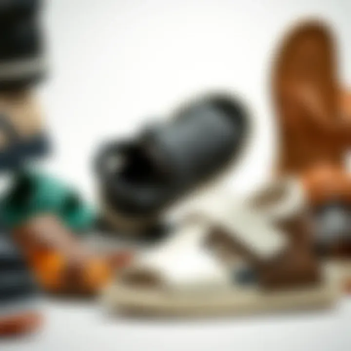 Variety of Dockers sandals displayed in a fashionable arrangement